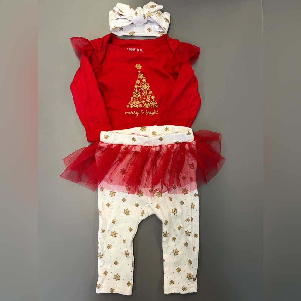 Infant baby girl size 3-6 months Christmas outfit